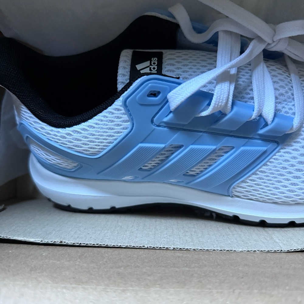 NIB Adidas White and Light Blue Sneakers - Picture 2 of 4